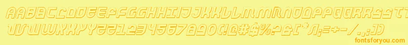 TrekTrooper3DItalic Font – Orange Fonts on Yellow Background