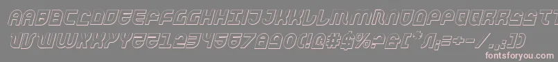 TrekTrooper3DItalic Font – Pink Fonts on Gray Background