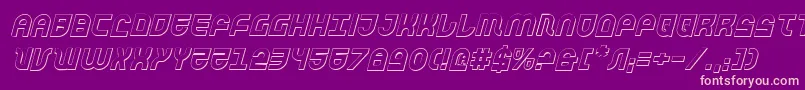 TrekTrooper3DItalic Font – Pink Fonts on Purple Background