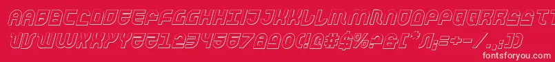 TrekTrooper3DItalic Font – Pink Fonts on Red Background