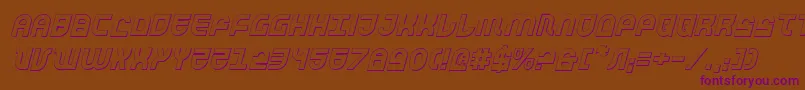 TrekTrooper3DItalic Font – Purple Fonts on Brown Background