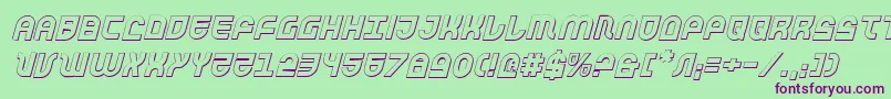 TrekTrooper3DItalic Font – Purple Fonts on Green Background
