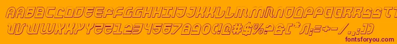 TrekTrooper3DItalic Font – Purple Fonts on Orange Background