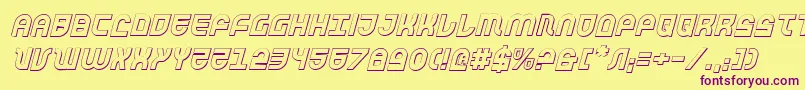 TrekTrooper3DItalic Font – Purple Fonts on Yellow Background