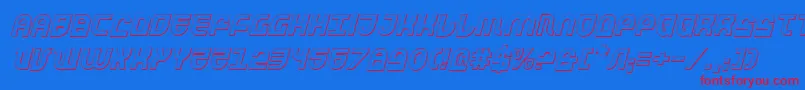 TrekTrooper3DItalic Font – Red Fonts on Blue Background