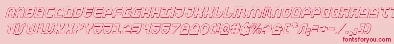 TrekTrooper3DItalic Font – Red Fonts on Pink Background