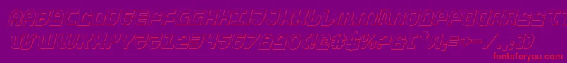 TrekTrooper3DItalic Font – Red Fonts on Purple Background