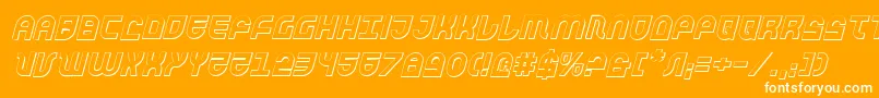 TrekTrooper3DItalic Font – White Fonts on Orange Background
