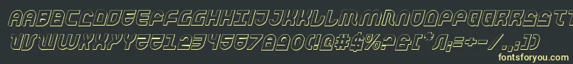 TrekTrooper3DItalic Font – Yellow Fonts on Black Background