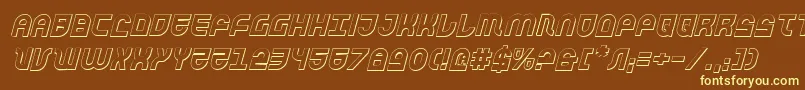 TrekTrooper3DItalic Font – Yellow Fonts on Brown Background