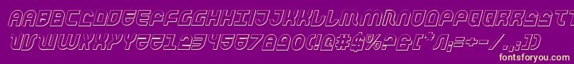 TrekTrooper3DItalic Font – Yellow Fonts on Purple Background