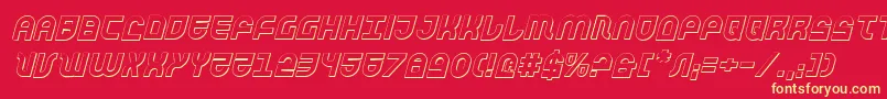 TrekTrooper3DItalic Font – Yellow Fonts on Red Background