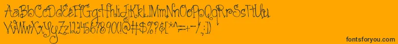 AustieBostCartwheels Font – Black Fonts on Orange Background