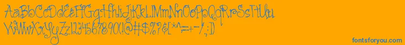 AustieBostCartwheels Font – Blue Fonts on Orange Background