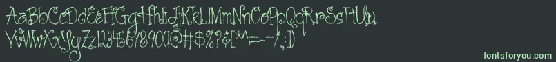 Шрифт AustieBostCartwheels – зелёные шрифты на чёрном фоне