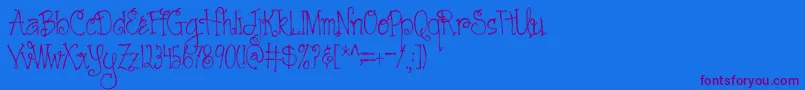 AustieBostCartwheels Font – Purple Fonts on Blue Background