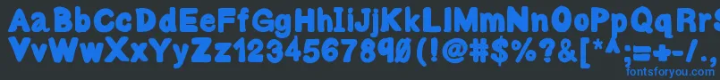 Bulky Font – Blue Fonts on Black Background