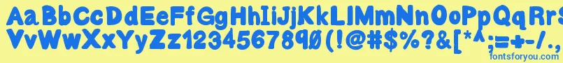 Bulky Font – Blue Fonts on Yellow Background