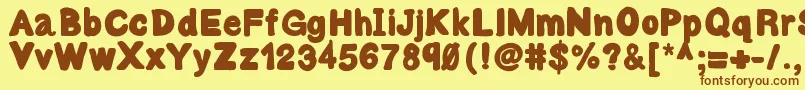 Bulky Font – Brown Fonts on Yellow Background