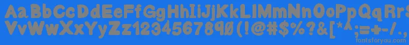 Bulky Font – Gray Fonts on Blue Background