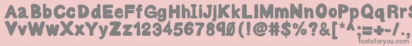 Bulky Font – Gray Fonts on Pink Background