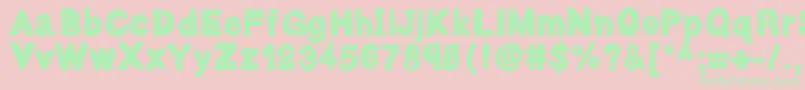 Bulky Font – Green Fonts on Pink Background