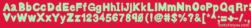 Bulky Font – Green Fonts on Red Background