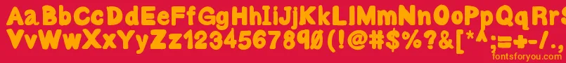 Bulky Font – Orange Fonts on Red Background