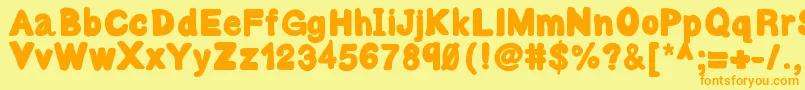 Bulky Font – Orange Fonts on Yellow Background