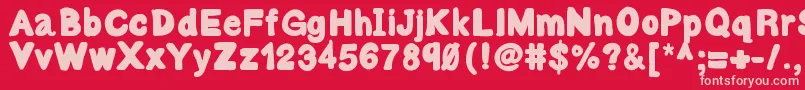 Bulky Font – Pink Fonts on Red Background