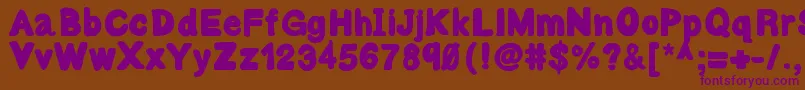 Bulky Font – Purple Fonts on Brown Background