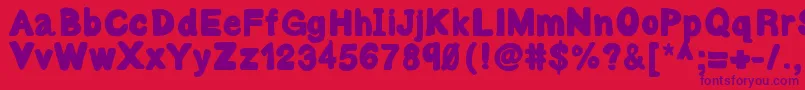 Bulky Font – Purple Fonts on Red Background