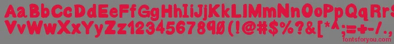 Bulky Font – Red Fonts on Gray Background
