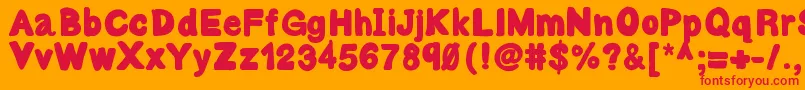 Bulky Font – Red Fonts on Orange Background