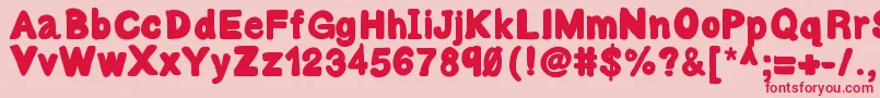Bulky Font – Red Fonts on Pink Background