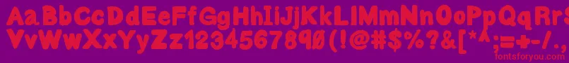 Bulky Font – Red Fonts on Purple Background