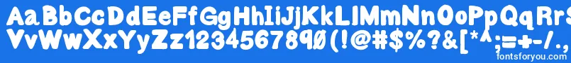 Bulky-Schriftart – Weiße Schriften auf blauem Hintergrund