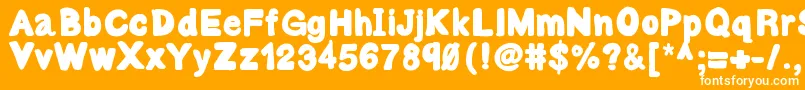 Bulky Font – White Fonts on Orange Background