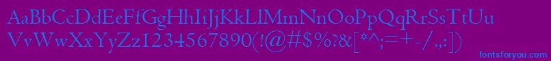 Centaur Font – Blue Fonts on Purple Background