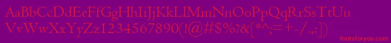 Centaur Font – Red Fonts on Purple Background