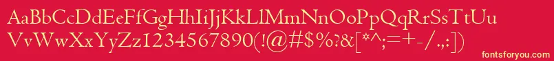 Centaur Font – Yellow Fonts on Red Background
