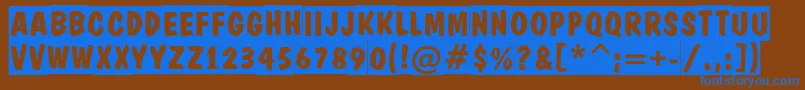 ADominotitulslBold Font – Blue Fonts on Brown Background