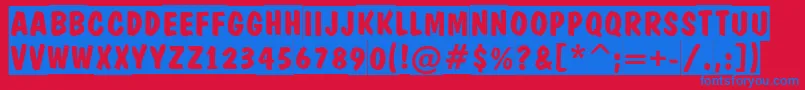 ADominotitulslBold Font – Blue Fonts on Red Background