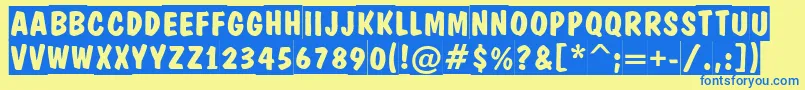 ADominotitulslBold Font – Blue Fonts on Yellow Background