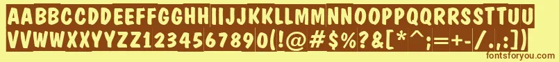 ADominotitulslBold Font – Brown Fonts on Yellow Background