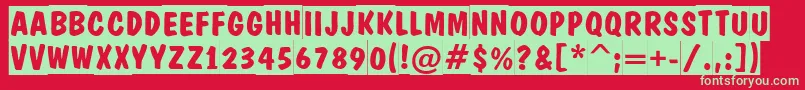 ADominotitulslBold Font – Green Fonts on Red Background