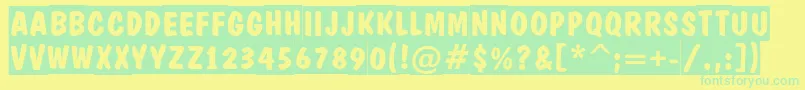 ADominotitulslBold Font – Green Fonts on Yellow Background