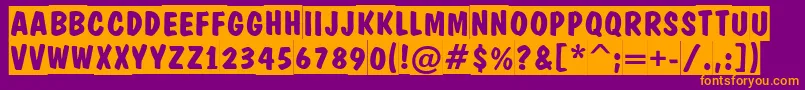 ADominotitulslBold Font – Orange Fonts on Purple Background