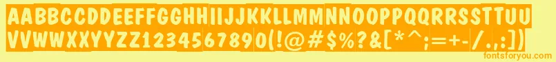 ADominotitulslBold Font – Orange Fonts on Yellow Background