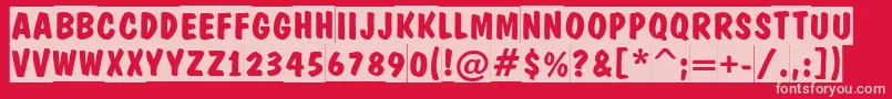 フォントADominotitulslBold – 赤い背景にピンクのフォント